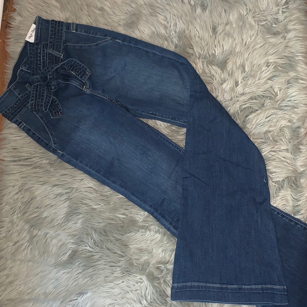 High rise bell bottom jeans